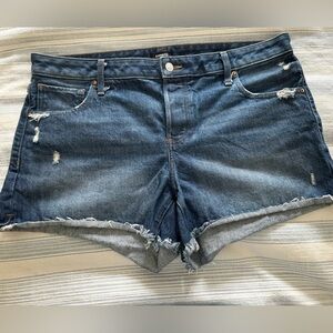 Express cutoff denim shorts.